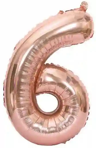 Globo Bomba Oro Rosa Numero 6 Metalizado