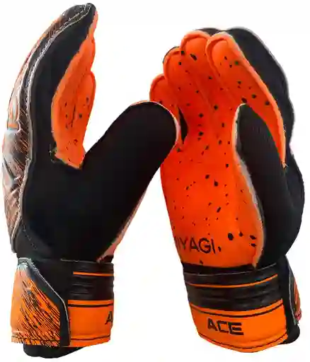 Guantes De Fútbol Miyagi Ace, Palma Látex Alemán, Para Niños/naranja Talla 4