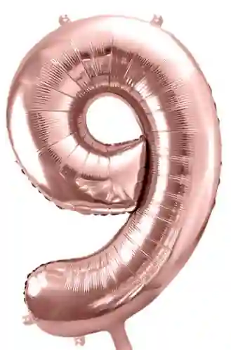 Globo Bomba Oro Rosa Numero 9 Metalizado