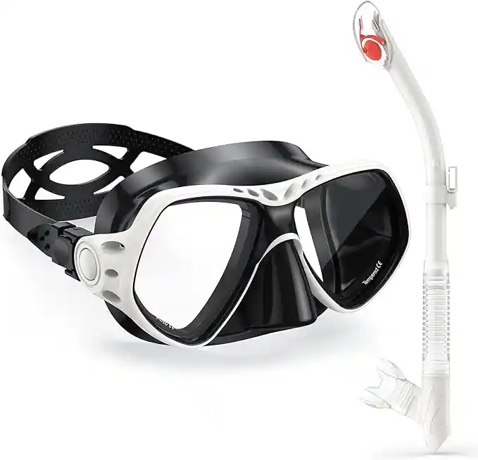 Kit Snorkel Careta Gafas Buceo Profesional Vidrio Templado