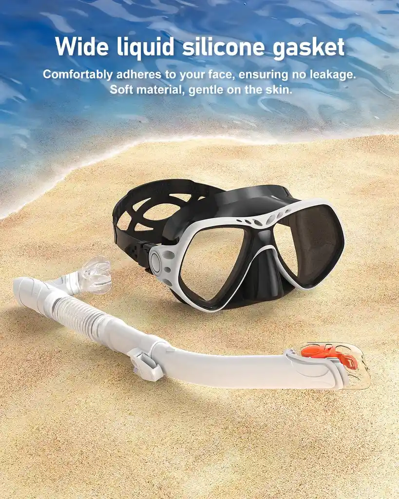 Kit Snorkel Careta Gafas Buceo Profesional Vidrio Templado