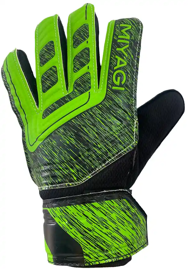 Guantes De Fútbol Miyagi Ace, Palma Látex Alemán, Para Niños/verde Talla 3