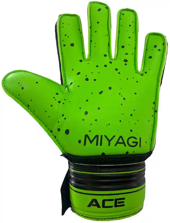 Guantes De Fútbol Miyagi Ace, Palma Látex Alemán, Para Niños/verde Talla 3