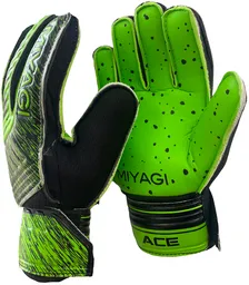 Guantes De Fútbol Miyagi Ace, Palma Látex Alemán, Para Niños/verde Talla 3