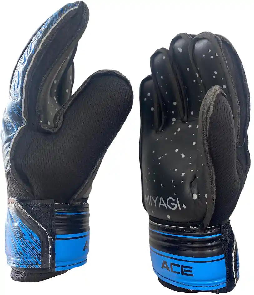 Guantes De Fútbol Miyagi Ace, Palma Látex Alemán, Para Niños/azul Talla3