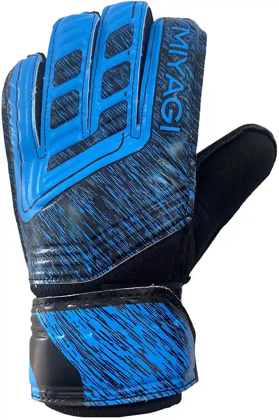 Guantes De Fútbol Miyagi Ace, Palma Látex Alemán, Para Niños/azul Talla4