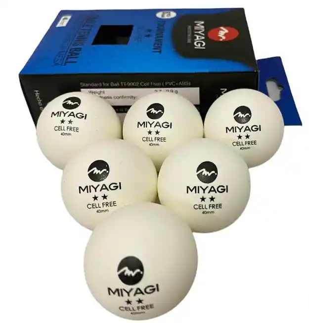 Bolas Para Ping Pong Miyagi 2 Estrellas X6 Unidades/ Blancas.
