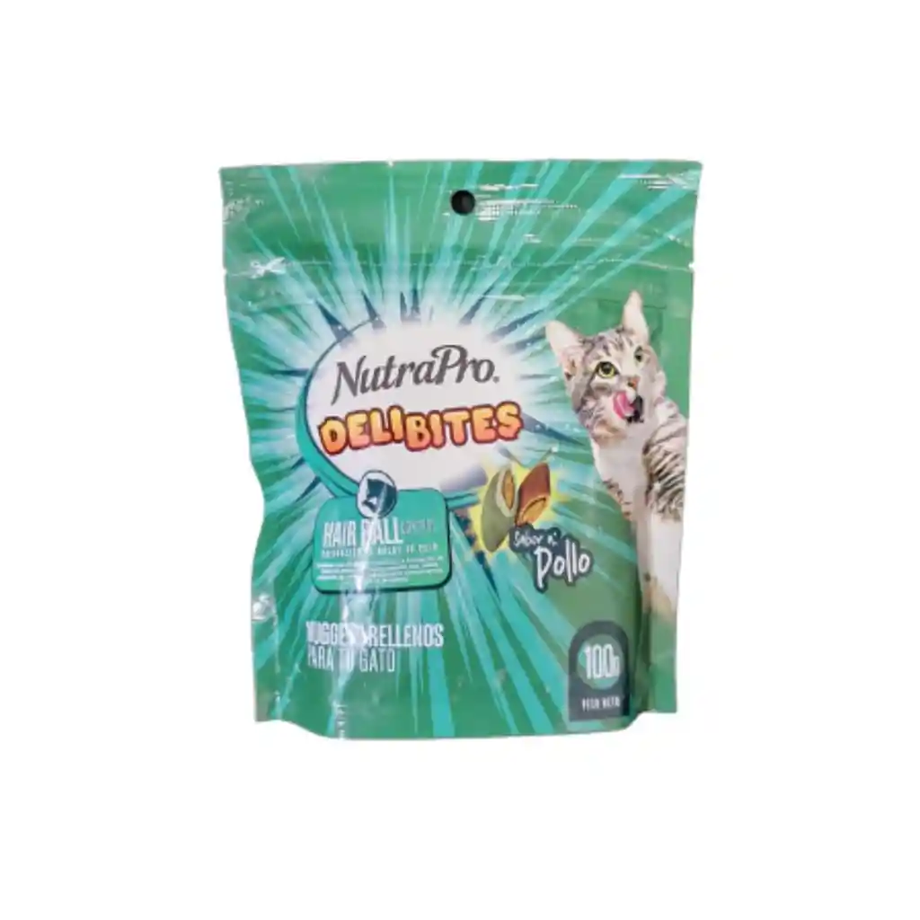 Snack Para Gato Delibites Pollo Hairball 100gr