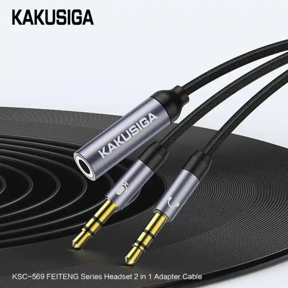 Splitter De Audio 1 A 2 Kakusiga | Trenzado | Alta Calidad