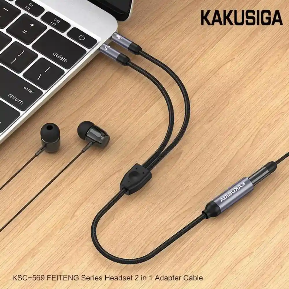 Splitter De Audio 1 A 2 Kakusiga | Trenzado | Alta Calidad