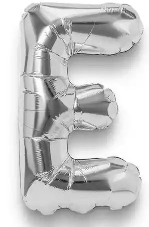 Globo Bomba Plateada Letra E Metalizada