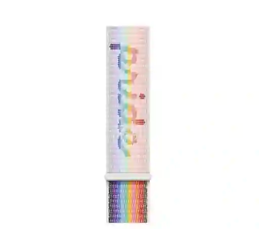 Correa Pulso Nylon Para Iwatch 38/40/41mm Arcoiris Blanco