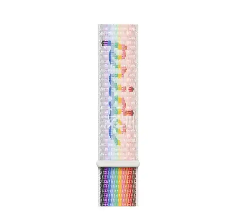 Correa Pulso Nylon Para Iwatch 38/40/41mm Arcoiris Blanco