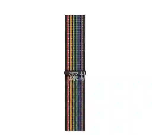 Correa Pulso Nylon Para Iwatch 42/44/45mm Arcoiris Negro