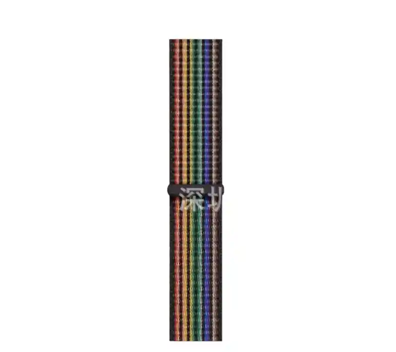 Correa Pulso Nylon Para Iwatch 42/44/45mm Arcoiris Negro