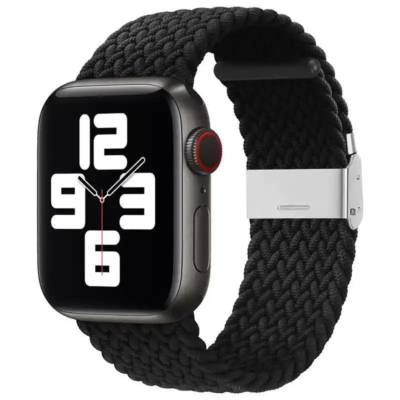 Correa Nylon Bordados Compatible Con Apple Watch Iwatch - 38/40/41mm Negro