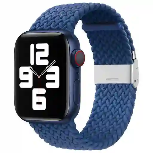 Correa Nylon Bordados Compatible Con Apple Watch Iwatch - 38/40/41mm Azul