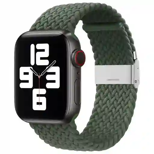 Correa Nylon Bordados Compatible Con Apple Watch Iwatch - 38/40/41mm Verde Oscuro