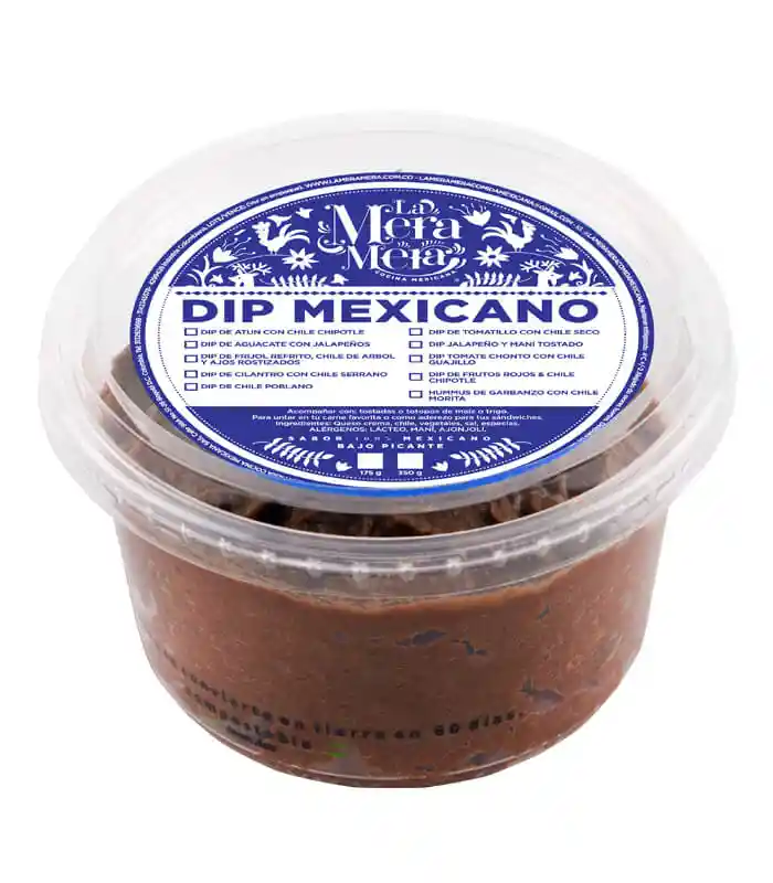 Dip Mexicano De Frijol Refrito, Chile De Arbol Ajos Rostizado 350 Gr