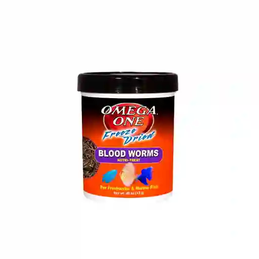 Omega One Freeze Dried Blood Worms 0.46oz-13gr