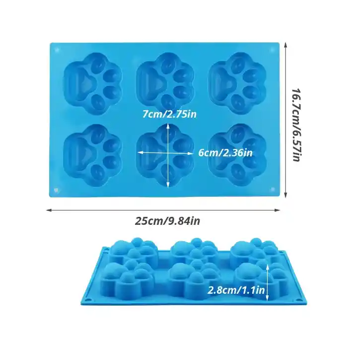 Molde Silicona Huellas X 6