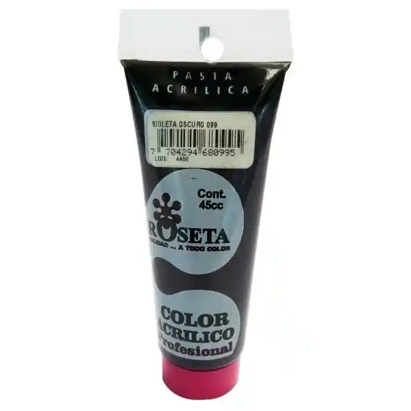 Acrilico Profesional Roseta Color Violeta Oscuro 45cc