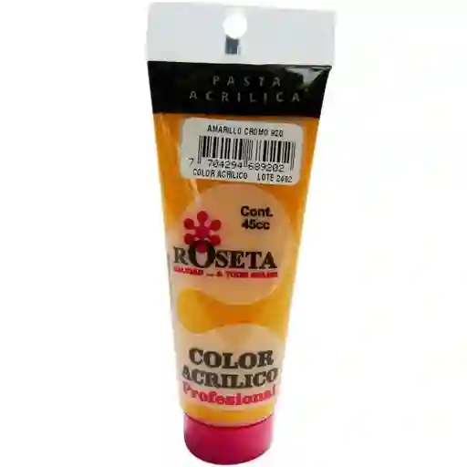 Acrilico Profesional Roseta Color Amarillo 45cc