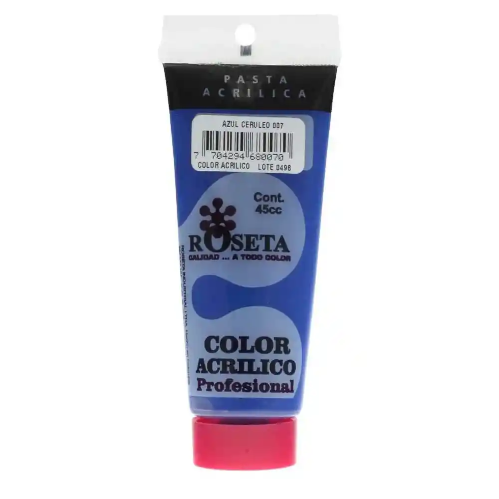 Acrilico Profesional Roseta Color Azul Ceruelo 45cc