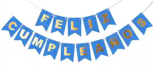 Guirnalda Feston Letrero Feliz Cumpleaños Color Azul Oscuro