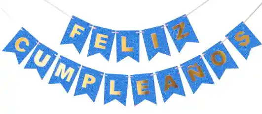 Guirnalda Feston Letrero Feliz Cumpleaños Color Azul Oscuro