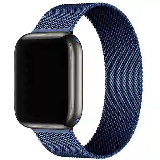 Correa Manilla Metálica Milanesa Imán Para Apple Watch Iwatch 42,44,45mm Azul