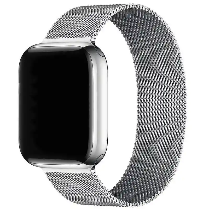 Correa Manilla Metálica Milanesa Imán Para Apple Watch Iwatch 42,44,45mm Plateado