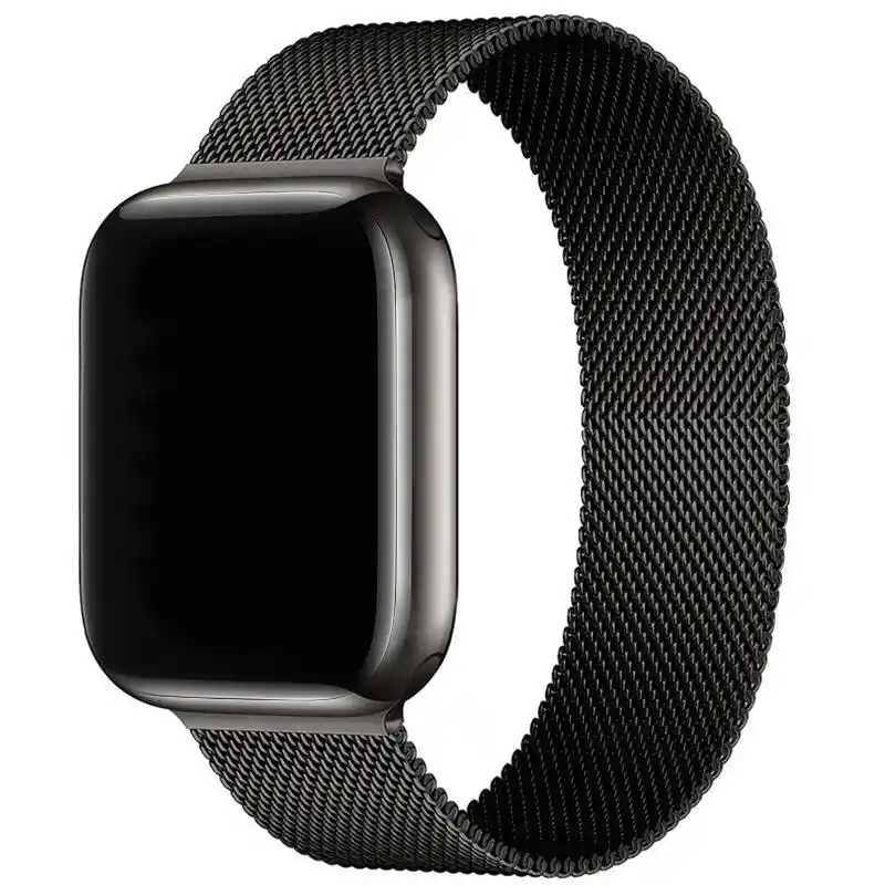 Correa Manilla Metálica Milanesa Imán Para Apple Watch Iwatch 38,40,41mm Negro