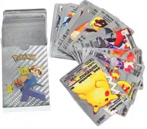Cartas De Pokemon Plateadas Paquete De 55 Cartas