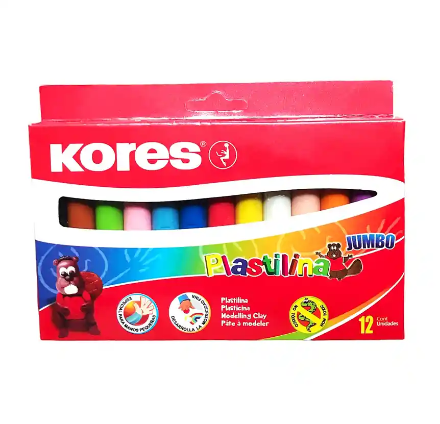 Plastilina Corta Jumbo Kores X 12 Barras