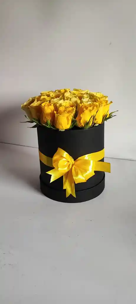 Cilindro De 24 Rosas Amarillas
