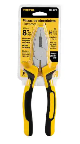 Pinza Electricista 8" Mango Reforzado ( Pretul )