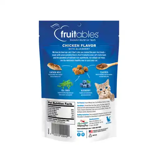 Fruitables Snack Para Gato-pollo Y Arandanos X 70gr