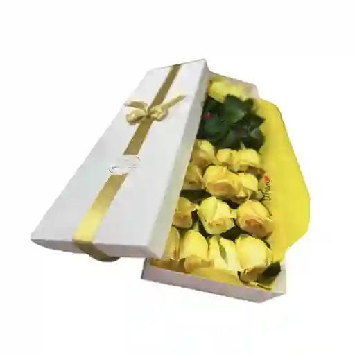 Caja De Rosas Amarillas