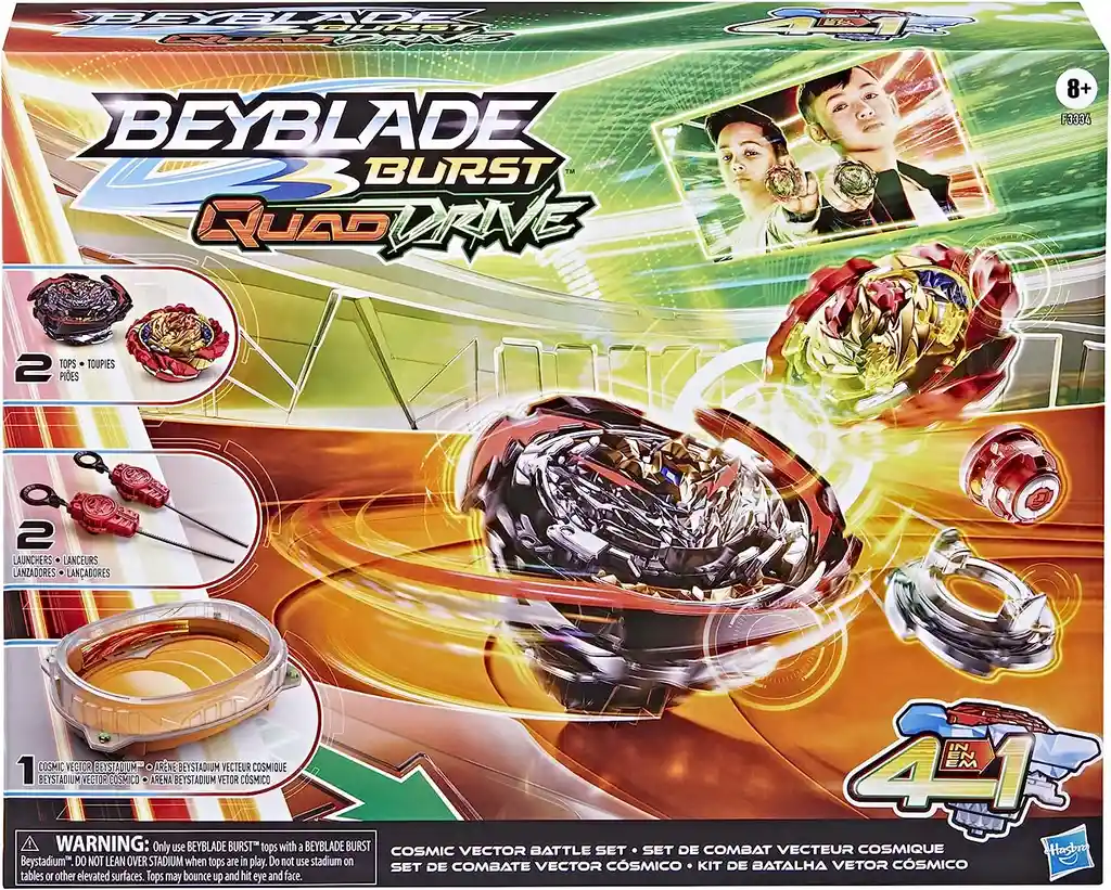 Beyblade Estadio Burst Quaddrive Campo De Batalla Cosmic + 2 Lanzadores