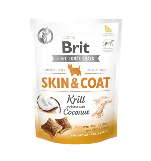 Brit Snack Funcional Para Perro Skin Coat- Krill Y Coco X 150gr