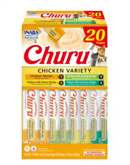 Inaba Churu Snack Para Gato Variedades De Pollo- Caja X 20unidades