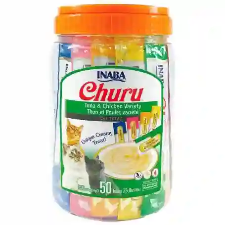 Inaba Churu Snack Para Gato Variedades De Atun Y Pollo- Bombonera X 50unidades.