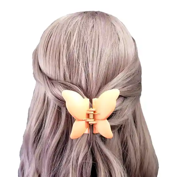 Pinza Clip Caimán Diseño Mariposa Boreal Para El Cabello