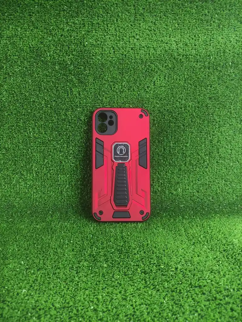 Iphone 11 | Forro Protector | Case Rigido | Proteccion 360° |rojo |soporte Incluido | Bordes Reforzados | Iphone | Carcasa | Funda | Anti Humedad | Full Proteccion.