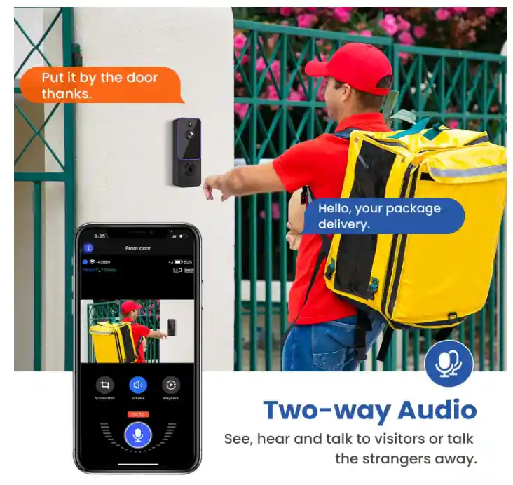 Video Portero Camara Y Timbre Inalambrico Seguridad Audio Detenccion Movimiento Vision Nocturna