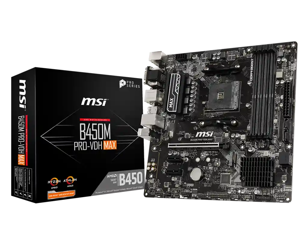 Tarjeta Madre Board Msi B450m Pro-vdh Max Amd Am4 Micro Atx