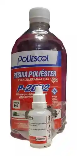 Resina Polister Poliescol Preacelerada Incluye Mek 840gr