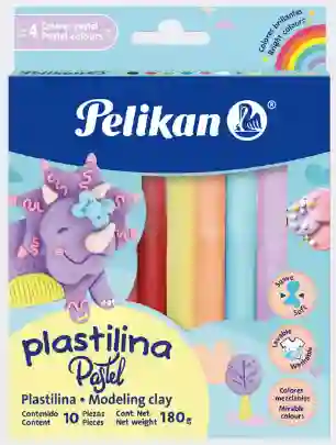 Paquete De Plastilina Pelikan En Barra X10 Unds Tonos Pastel Surtida