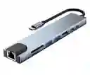 Hub Adaptador Usb Tipo C 8 En 1 Macbook Windows Tablets Rj45